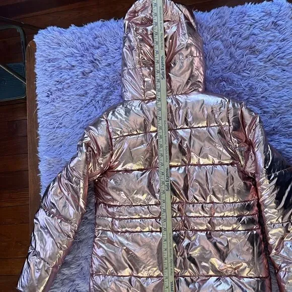 🤩 Wander Nation kids size xxl/18 shiny pinkwinter coat fuzzy and warm